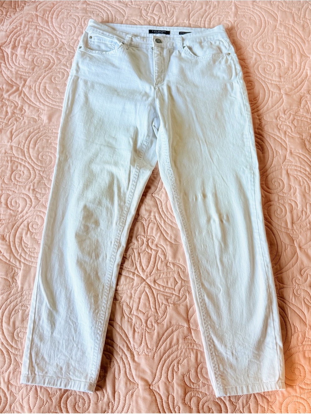 Jones New York Signature Lexington Ankle White Straight Jeans Size 10